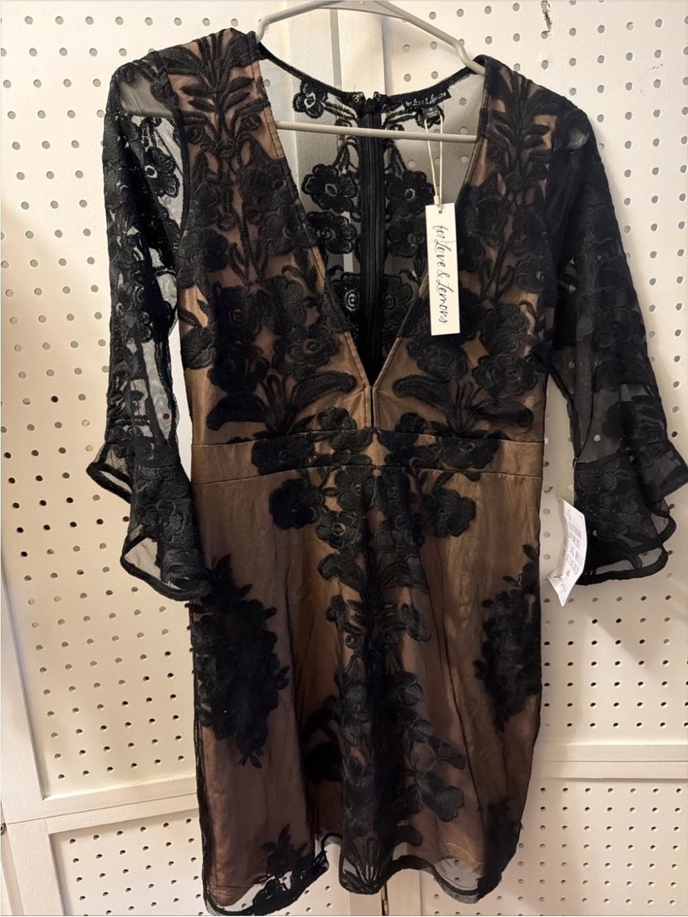 FOR LOVE AND LEMONS Sz XL TEMECULA MINI DRESS IN BLACK NWT - Picture 2 of 8